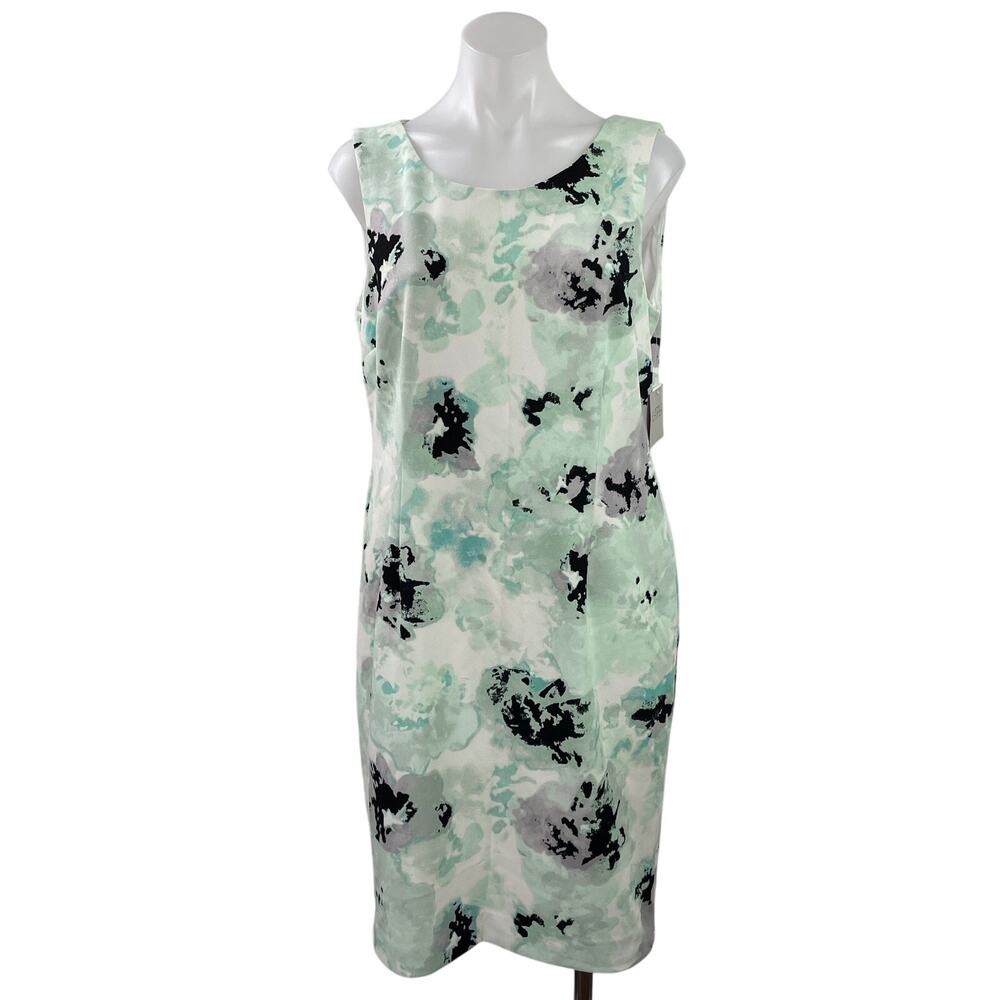 NEW Kasper Women's Green Tie Dye Sleeveless Round Neck Mini Tank Dress Size 8